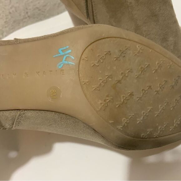 Kelly & Katie ankle boots buckle zip tan suede women size 8 - Picture 9 of 12